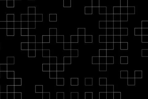 Abstract geometric pattern with black background and white lines Stock Illustration