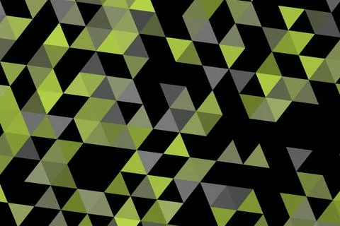 Abstract geometric pattern with black gray and green triangles イラスト素材