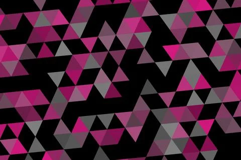 Abstract geometric pattern with black gray and pink triangles Stock Illustration