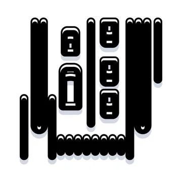 Abstract geometric pattern with black rounded shapes イラスト素材