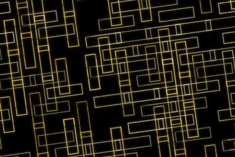 Abstract geometric pattern with black, yellow, and white lines Stock Illustration
