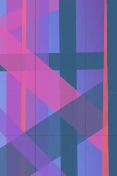 An abstract geometric pattern blends purple, pink, and blue tones, creating.. Illustrazione stock
