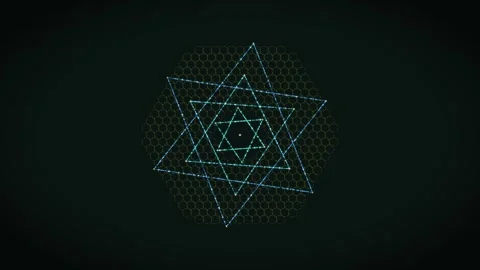 Abstract geometric pattern in blue and black background Stock Footage 337926555