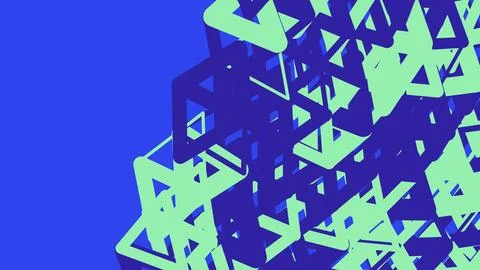 Abstract geometric pattern with blue and green triangles Stock Illustration