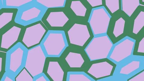 Abstract geometric pattern with blue and green hexagons Stockillustratie