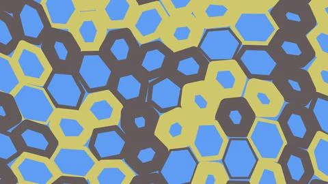 Abstract geometric pattern with blue and yellow hexagons イラスト素材