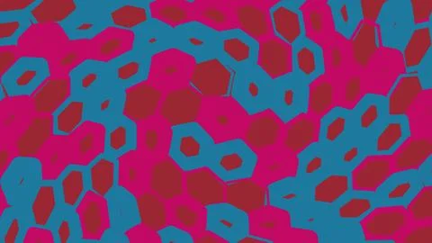 Abstract geometric pattern with blue and pink hexagons イラスト素材