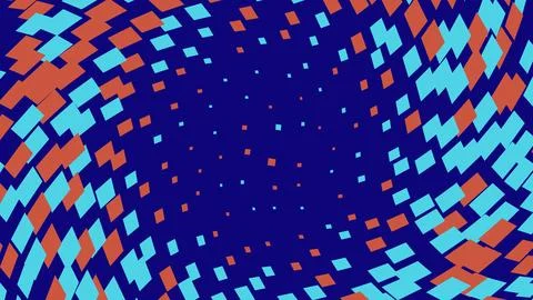 Abstract geometric pattern with blue and orange squares Stock Illustration
