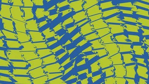 Abstract geometric pattern with blue and lime green shapes Illustrazione stock