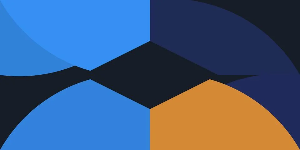 Abstract geometric pattern with blue and orange shapes Stock Illustration