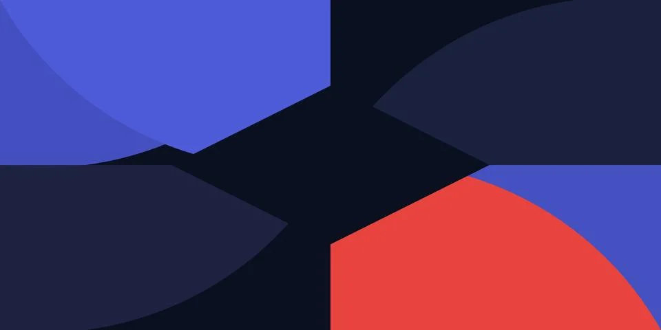 Abstract geometric pattern with blue and red shapes Stock Illustration
