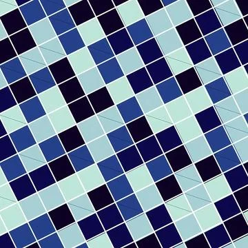 Abstract Geometric Pattern of Blue and Light Cyan Squares Stock Illustration