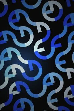 Abstract Geometric Pattern with Blue and Gray Waves Stock Photos