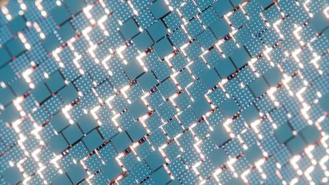 Abstract Geometric Pattern with Blue Cubes and Red Highlights Stock Illustration