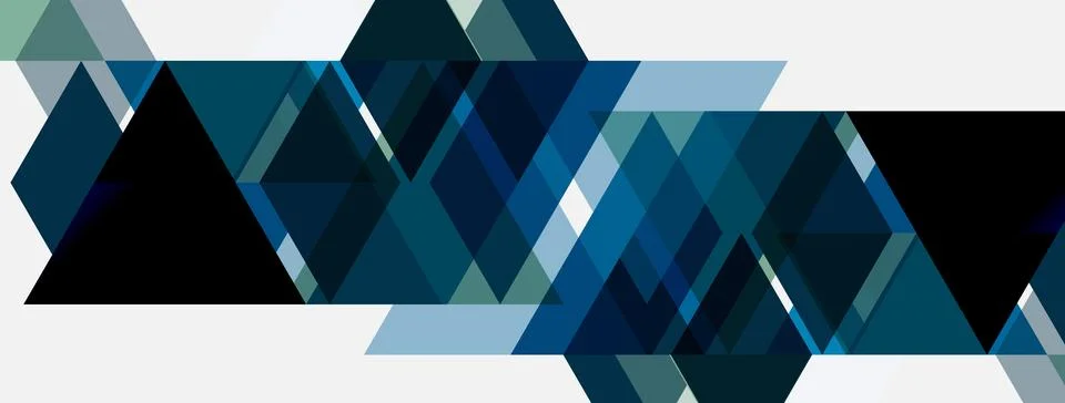 Abstract geometric pattern. Blue, gray tones create dynamic composition. Shap Stock Illustration