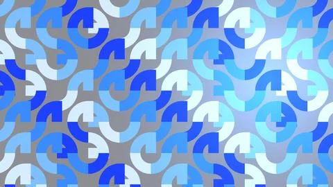 Abstract geometric pattern with blue, gray, and white shapes Stock Illustration