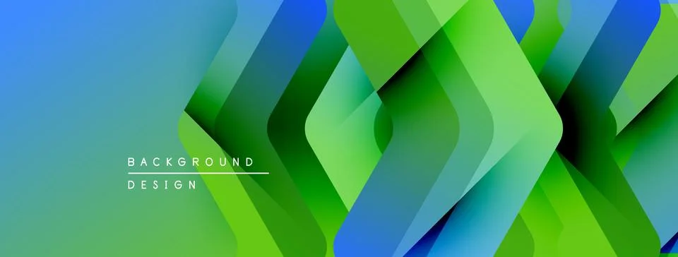 Abstract geometric pattern. Blue, green shades create dynamic visual effect. Stockillustratie