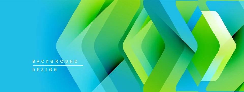 Abstract geometric pattern. Blue, green hues create dynamic visual effect. Illustrazione stock