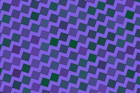 Abstract geometric pattern with blue green squares and zigzag lines Illustrazione stock