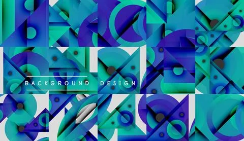 Abstract geometric pattern. Blue hues dominate, creating dynamic visual texture. Stockillustratie