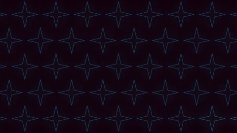 Abstract geometric pattern blue lines and stars on black background Stockbeeldmateriaal 311751871