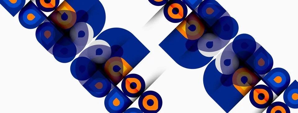Abstract geometric pattern. Blue, orange, gray shapes repeat diagonally. Mode イラスト素材
