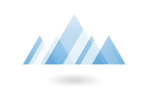 Abstract geometric pattern, blue overlapping triangle mountain logo Stock Illustration