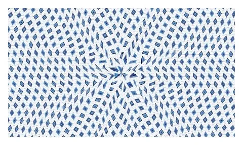 Abstract geometric pattern with blue rhombuses radiating from a center foca.. イラスト素材