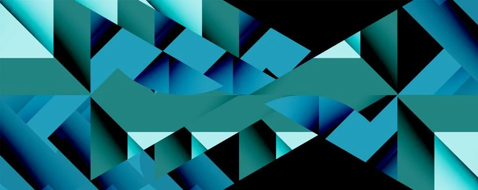 Abstract geometric pattern. Blue shades create sharp angles, forming complex Stock Illustration