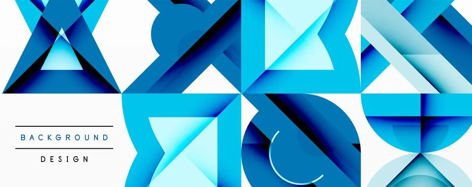 Abstract geometric pattern. Blue shades create dynamic visual texture. Modern 스톡 일러스트