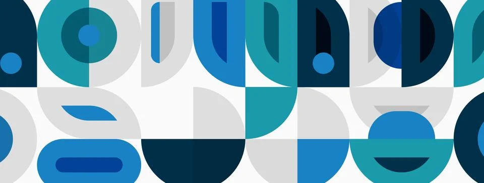 Abstract geometric pattern. Blue shades dominate, creating modern visual te.. Illustrazione stock