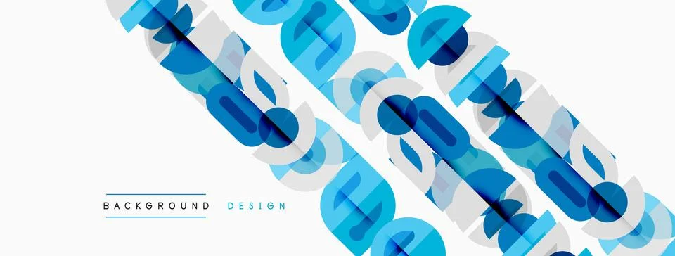 Abstract geometric pattern. Blue shapes overlap white background. Modern desi Stockillustratie