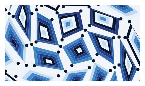Abstract geometric pattern with blue squares and circles on white vector ba.. 스톡 일러스트