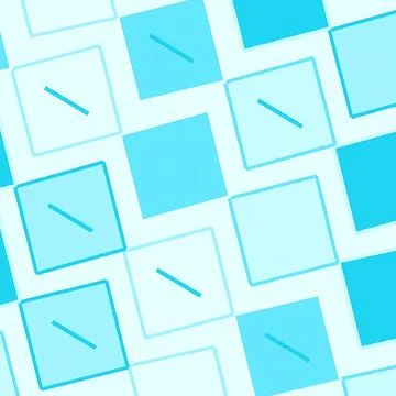 Abstract Geometric Pattern of Blue Squares and Lines Stock Illustration