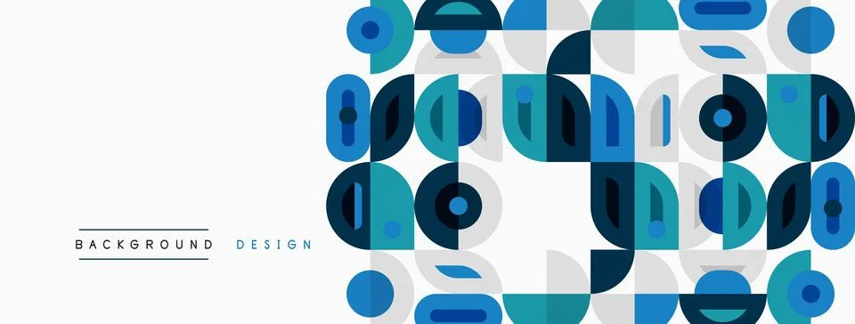Abstract geometric pattern. Blue, teal, white shapes overlap creating modern イラスト素材