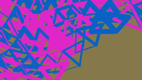 Abstract geometric pattern with blue triangles and pink shapes Illustrazione stock
