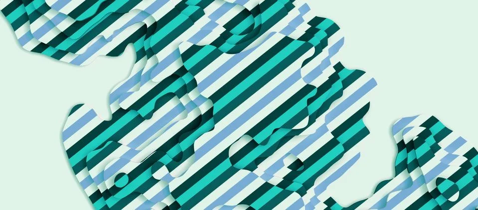 Abstract geometric pattern BlueGreen Stripes on White Background Illustrazione stock