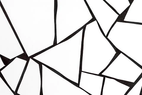 Abstract geometric pattern with bold black lines on a white background Stock Photos