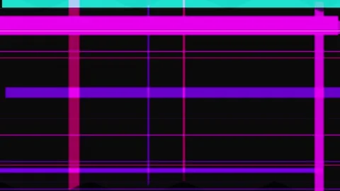 Abstract geometric pattern with bold neon pink, purple, and cyan lines on a.. Vídeos de archivo 335442044