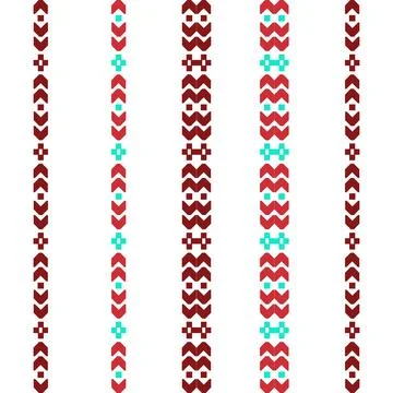 Abstract geometric pattern borders with red and blue lines on a white background Stock Illustration