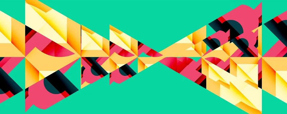Abstract geometric pattern. Bright colors create dynamic visual effect. Shapes Stock Illustration