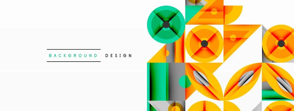 Abstract geometric pattern. Bright colors overlap creating dynamic visual effect Illustrazione stock