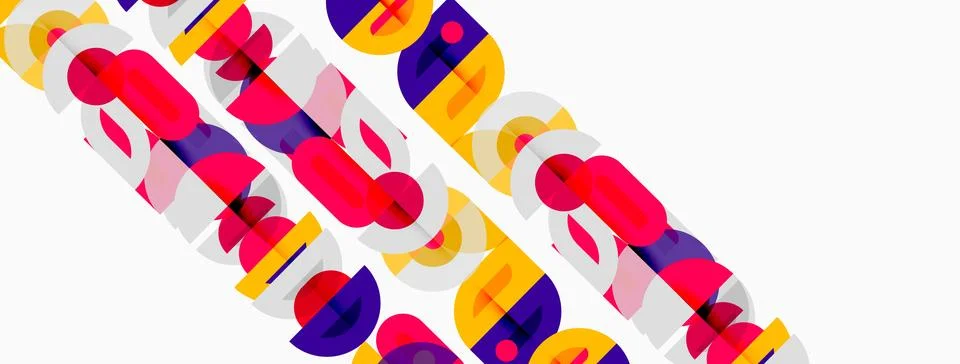 Abstract geometric pattern. Bright colors overlap, creating dynamic visual Illustrazione stock