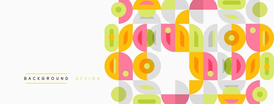 Abstract geometric pattern. Bright colors create playful, modern design. Shap Illustrazione stock