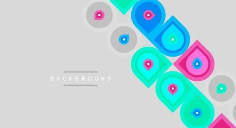 Abstract geometric pattern. Bright colors contrast against gray backdrop. M.. Stock Illustration