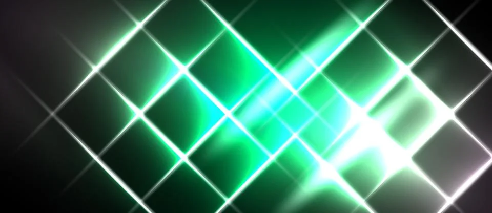 Abstract geometric pattern. Bright green lines intersect forming diamond sh.. Stock Illustration