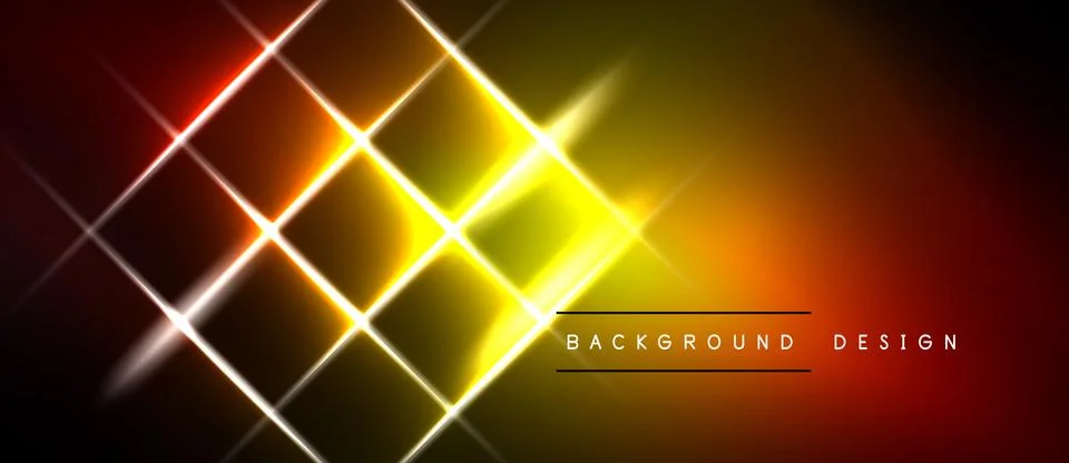 Abstract geometric pattern. Bright lines intersect forming squares. Yellow, Stockillustratie