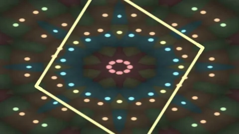 Abstract Geometric Pattern In Bright Neon Colors Shifting Inward Stock Footage 327604039