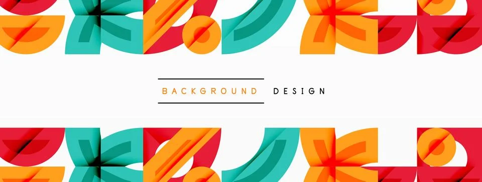 Abstract geometric pattern. Bright shapes overlap, creating dynamic visual Stock Illustration
