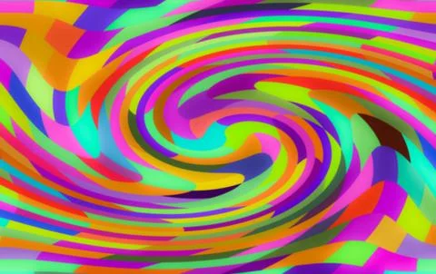 Abstract geometric pattern bright square yellow, green and purple motion effe Stock Illustration